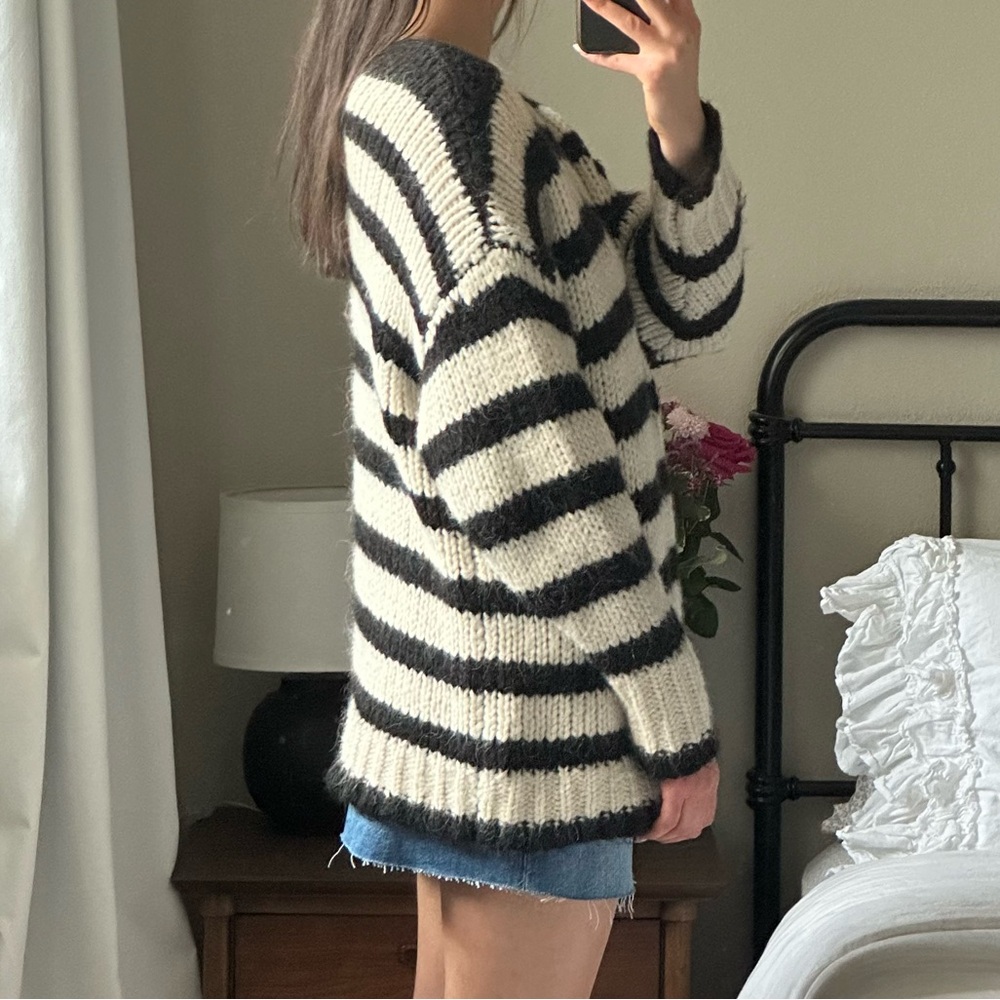 Zara oversized knit stripe wool sweater size small - Picture 5 of 12